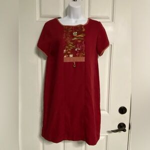 D5- KAYLA- G Red Hawaiian T-Shirt Dress
